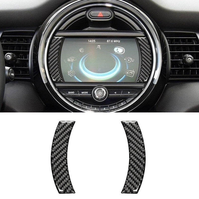 Passend für Mini Cooper Display Konsolen Rahmen Zierrahmen Blenden in Carbon