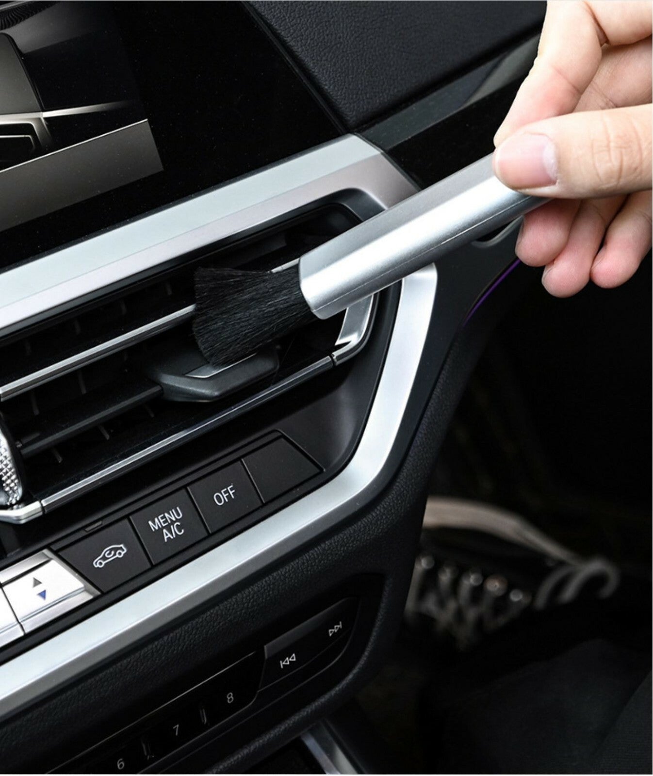 Passend für 2x Ausziehbar Auto Reinigungspinsel Staub Klima Lüftung Pflege Innenraum Cockpit