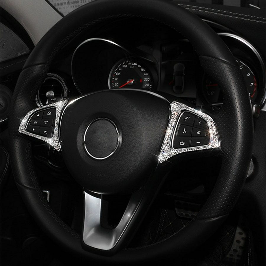 Passend für Mercedes A B C E GLK GLA CLA Strass Glitzer Lenkrad Tasten Blende