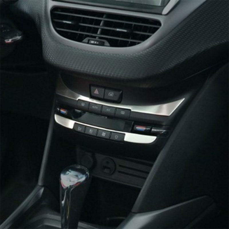 Passend für Peugeot 2008 Klima Blenden Abdeckung Rahmen Silber