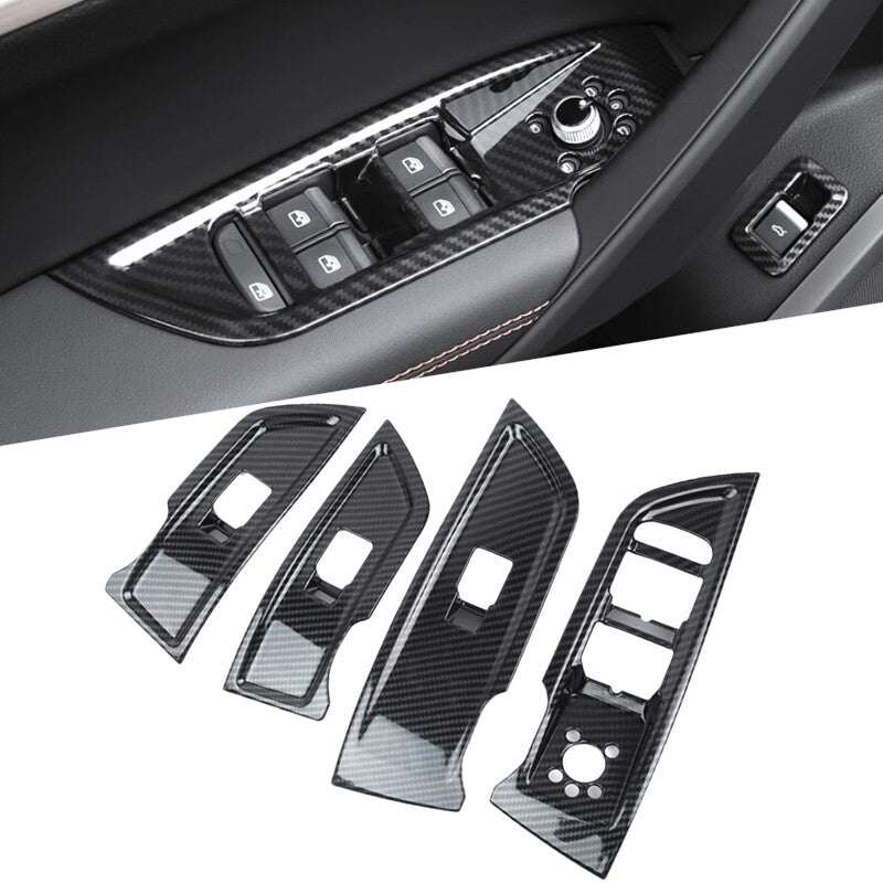 Passend für Fensterheber Mittelkonsole Blende Schutz Carbon Passend Für Audi Q5 2018 2019