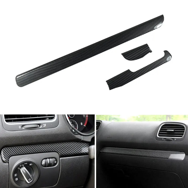 Passend für VW Golf 6 Armaturenbrett Mittelkonsole Blenden Carbon Abdeckungen