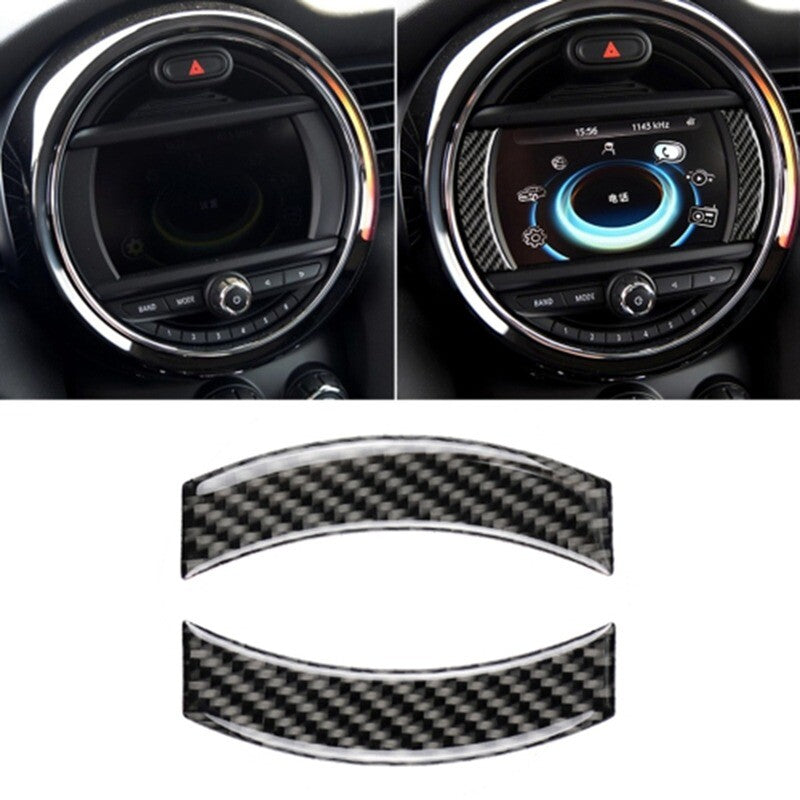 Passend für Mini Cooper Display Konsolen Rahmen Zierrahmen Blenden in Carbon