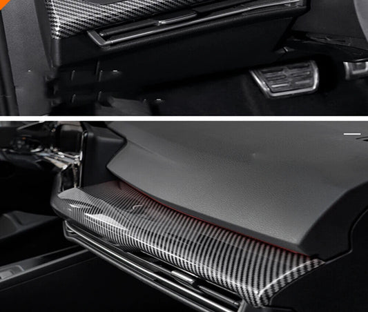 Passend für VW Golf 8 Armaturenbrett Blenden Carbon Mittelkonsole