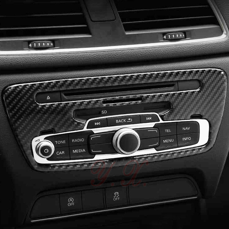 Passend für Audi Q3 Carbon Blende Radio Klima Rahmen Abdeckung Aufwertung Cover