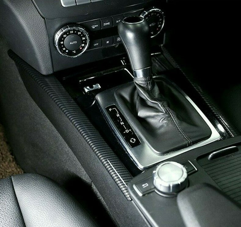 Passend für Mercedes Benz W204 Mittelkonsole Blende Carbon Rahmen Getriebe Cover