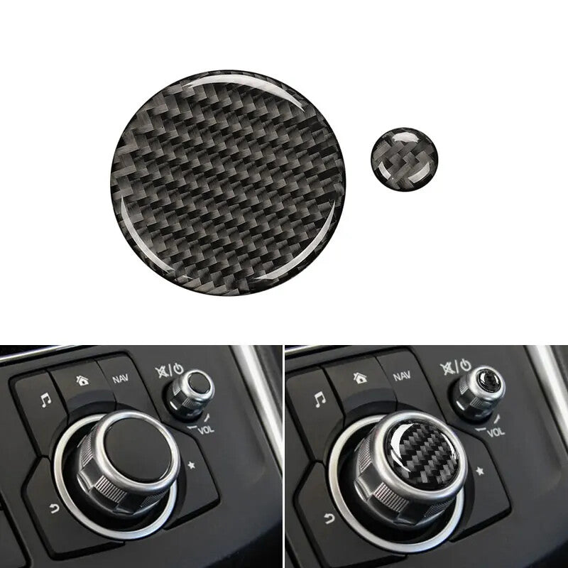 Passend für Mazda 3 6 CX-5 CX-9 Multimedia Knopf Regler Blende Carbon Tuning
