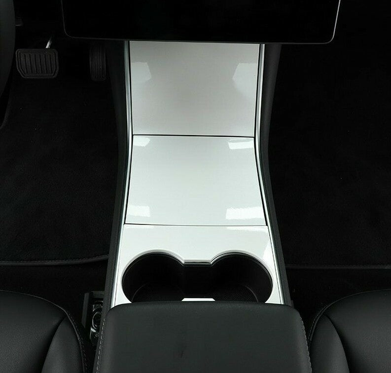 Passend für Tesla Model 3 Mittelkonsole Weiß Abdeckung Cover Rahmen Schutz