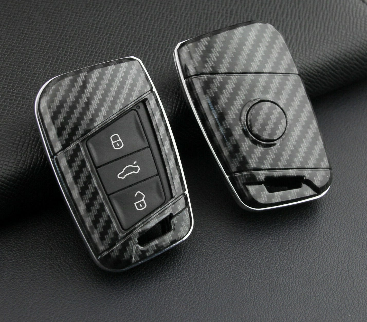 Passend für VW Golf 7 Tiguan Polo Skoda Octavia Carbon Schlüssel Cover Hülle