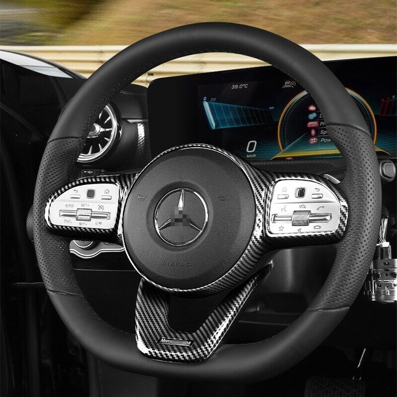 Passend für Mercedes Benz A C E Carbon Lenkradtasten Lenkrad Cover Rahmen Blende