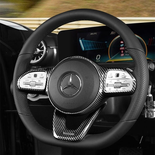 Passend für Mercedes Benz A C E Carbon Lenkradtasten Lenkrad Cover Rahmen Blende