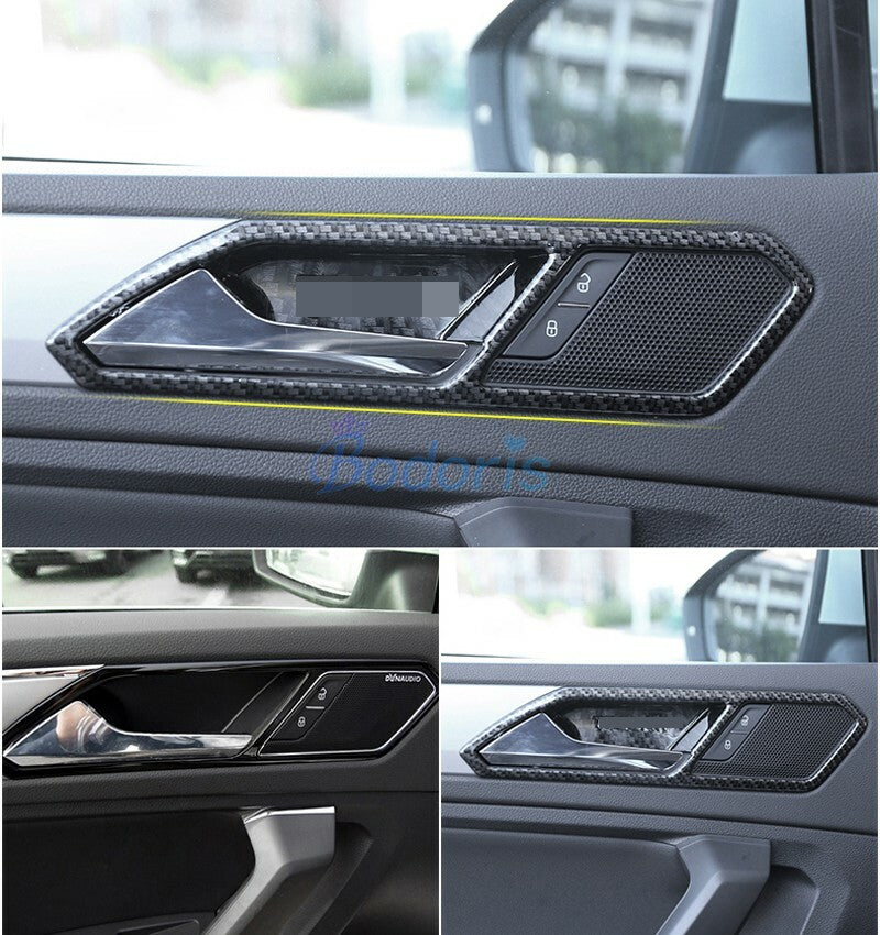 Passend für VW Tiguan 2016 2017 2018 Fensterheber Blende Carbon Schutz Armlehne