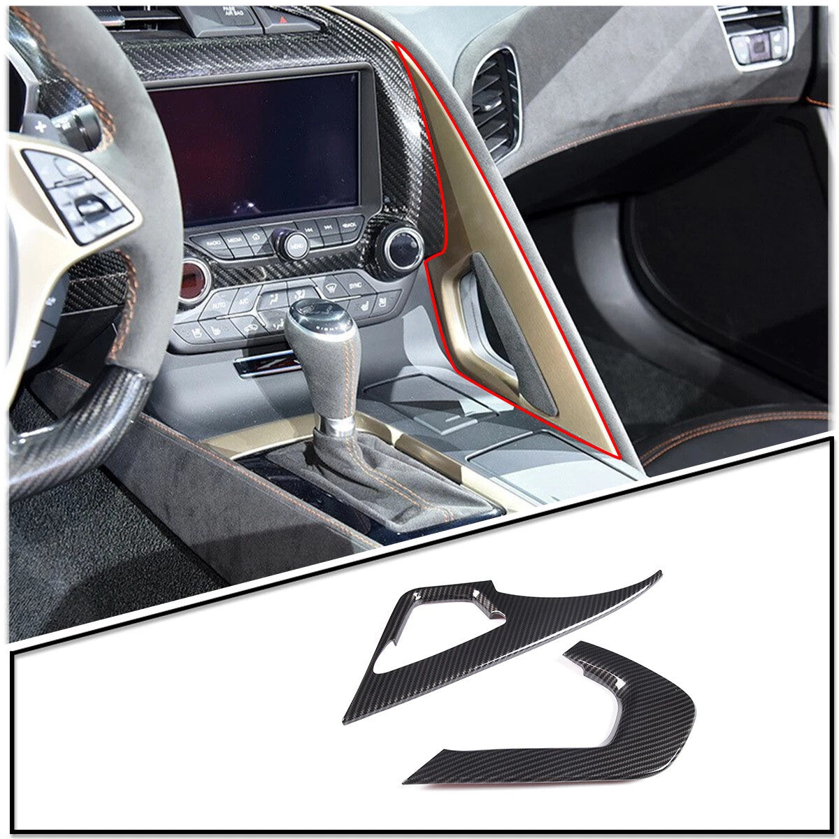 Passend für Corvette C7 2014-2019 Mittelkonsole Blende