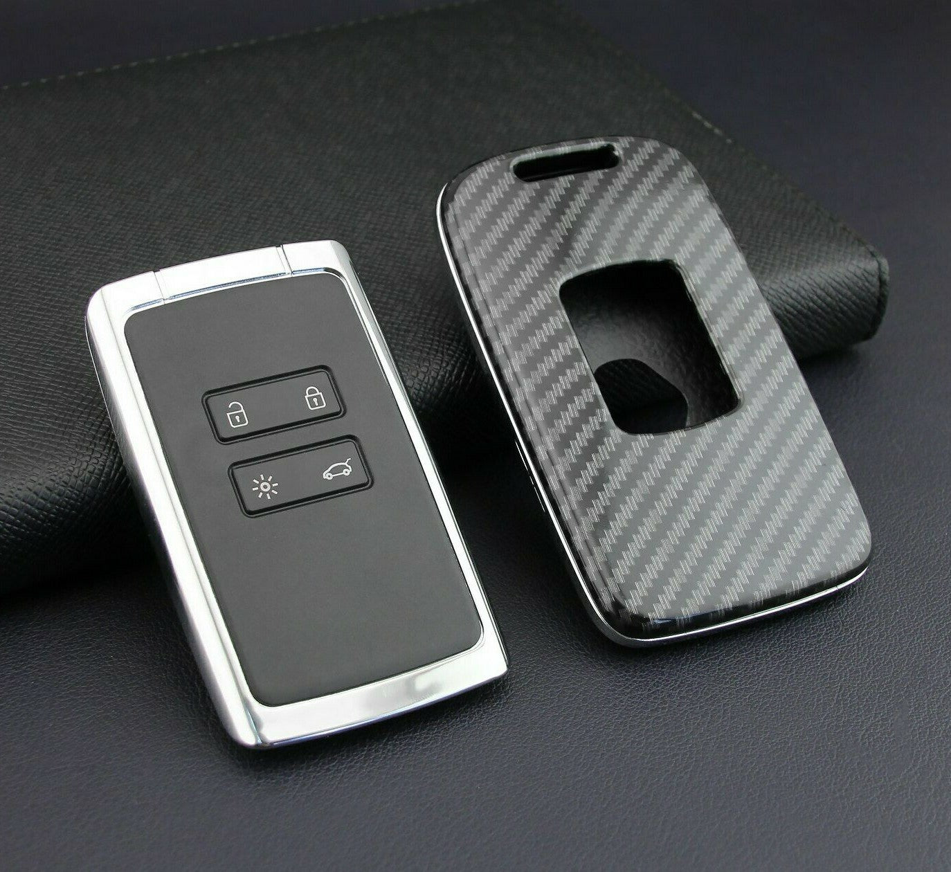 Passend für Renault Kadjar Megane Koleos Carbon Schlüssel Cover Hülle