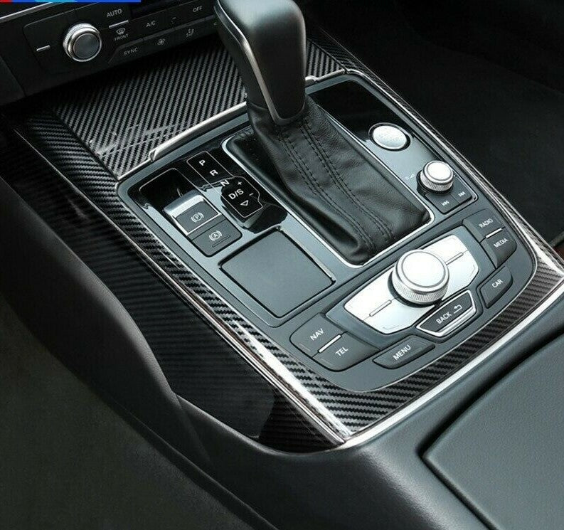 Passend für Audi A6 A7 Edelstahl Zierblende für Mittelkonsole Blende Rahmen Carbon