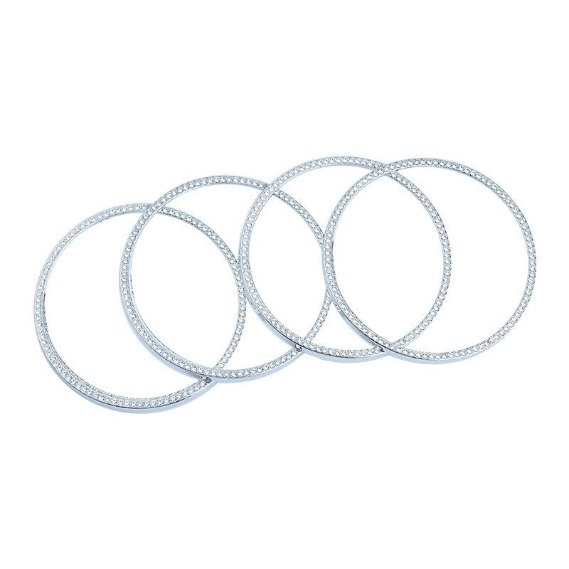 Passend für Mercedes C E GLC Strass Glitzer Blende Rahmen 4x Lautsprecher Ringe