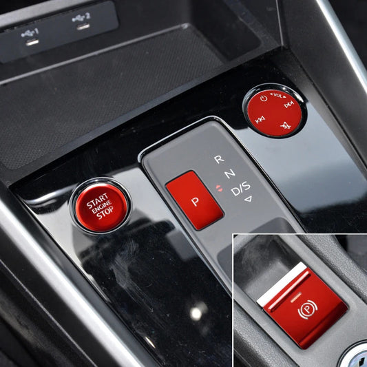 Passend für Audi A3 8Y Mittelkonsolen Tasten Rot Aluminium Blenden