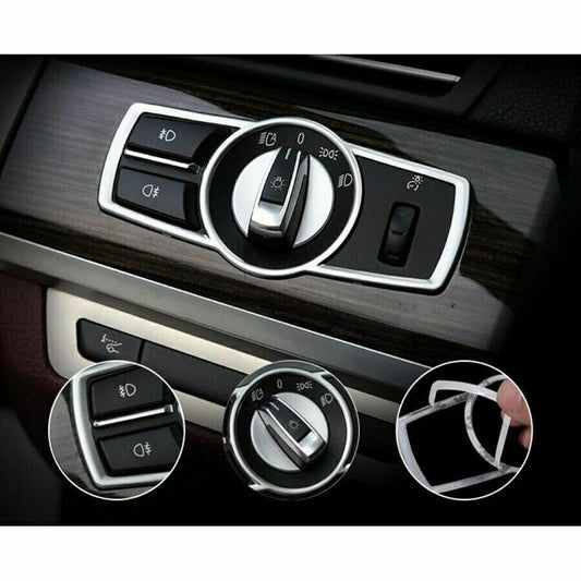 Passend für BMW 5 Series F10 2011-2014 Lichtschalter Rahmen Blende Silber