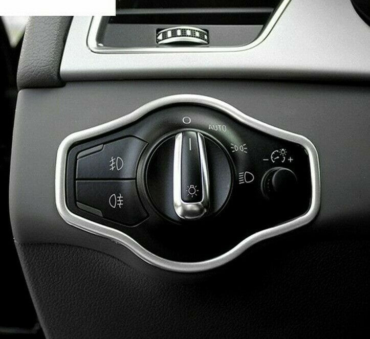 Passend für Edelstahl Licht Lichtschalter Rahmen Blende Schutz Passend Für Audi A4 A5 Q5 B8