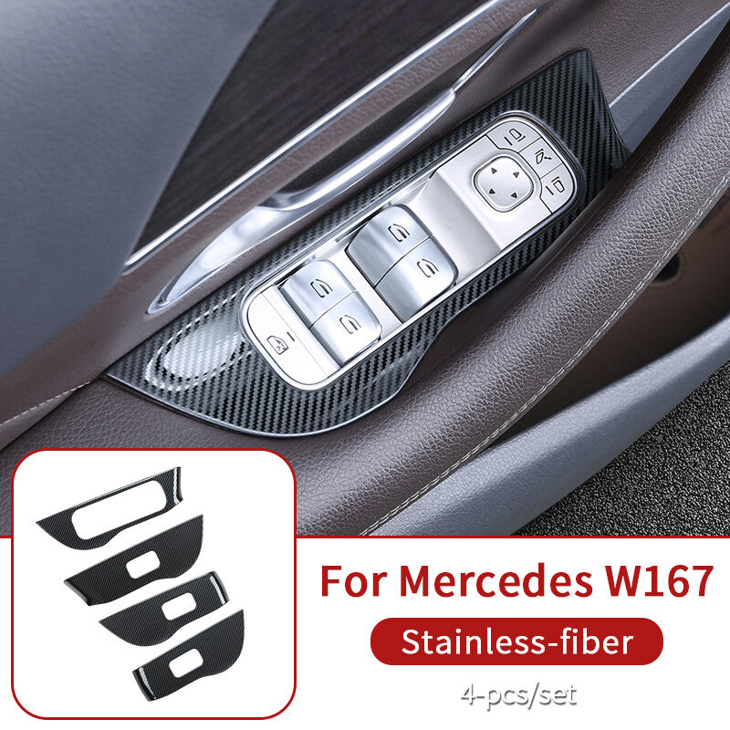 Passend für Mercedes GLE GLS Fensterheber Blenden Abdeckung Rahmen Carbon