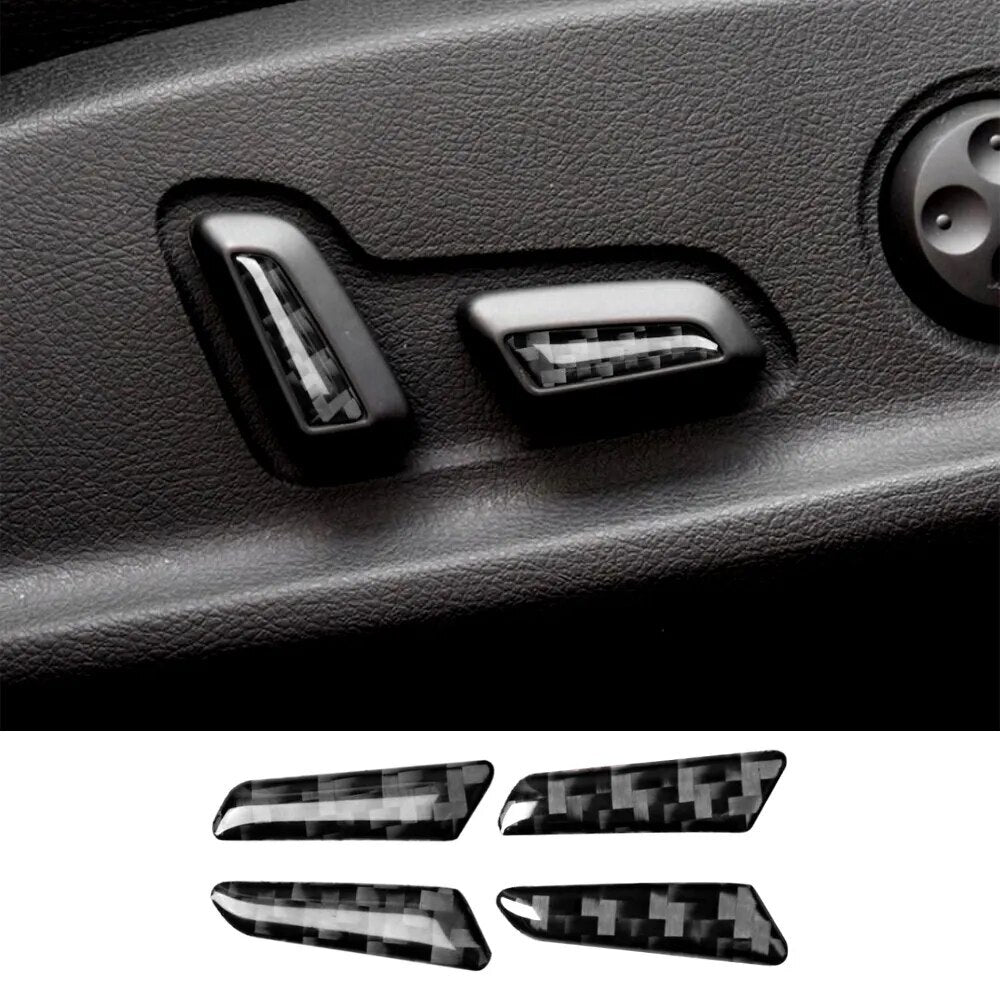 Passend für Audi A4 B9 2017-23 Sitzverstellung Blende Abdeckung Rahmen Carbon