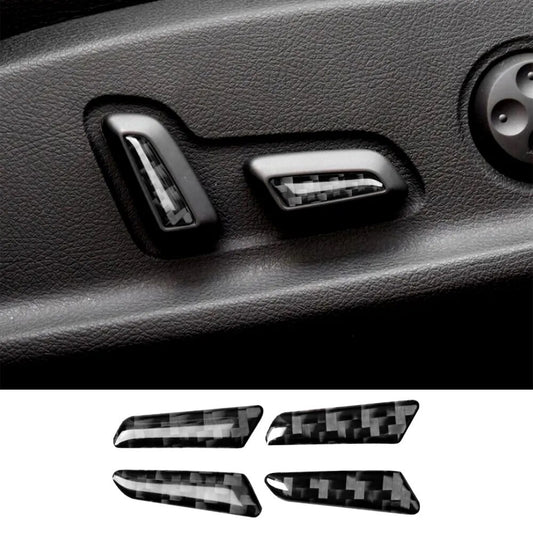 Passend für Audi A4 B9 2017-23 Sitzverstellung Blende Abdeckung Rahmen Carbon