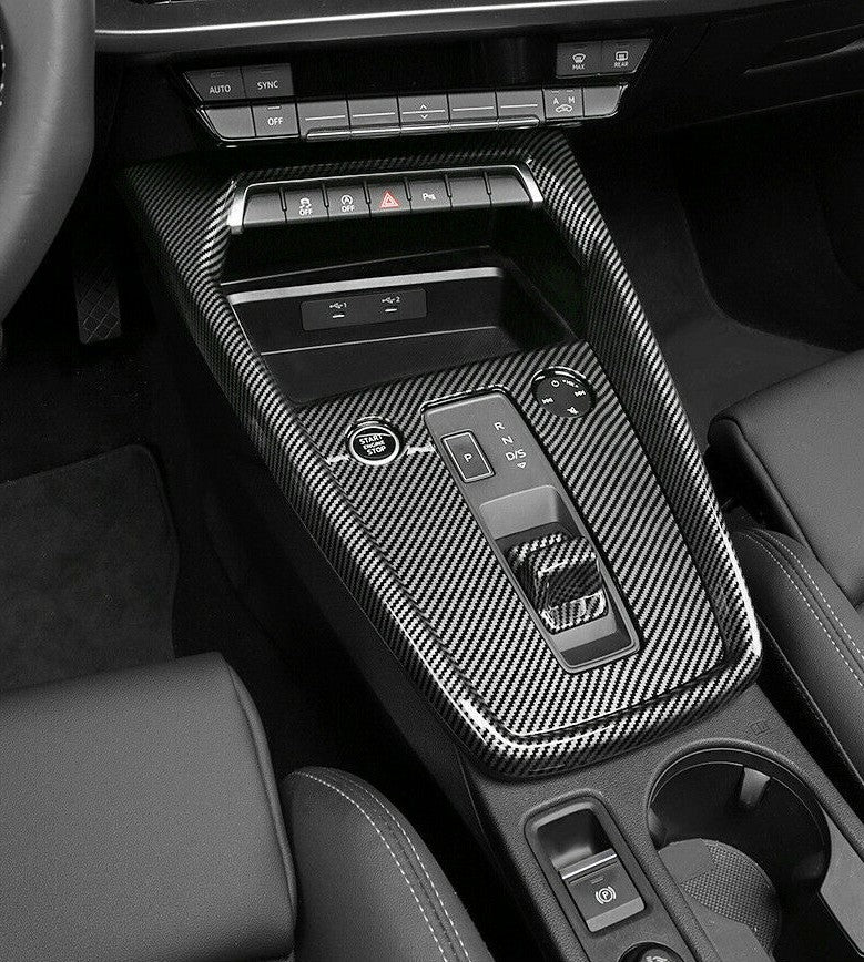 Passend für Audi A3 8Y ab 2020 Mittelkonsole Blenden Rahmen Zierblende Carbon