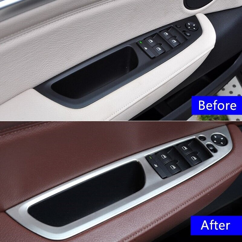 Passend für BMW X5 E70 X6 E71 Fensterheber Rahmen Blende aus Edelstahl