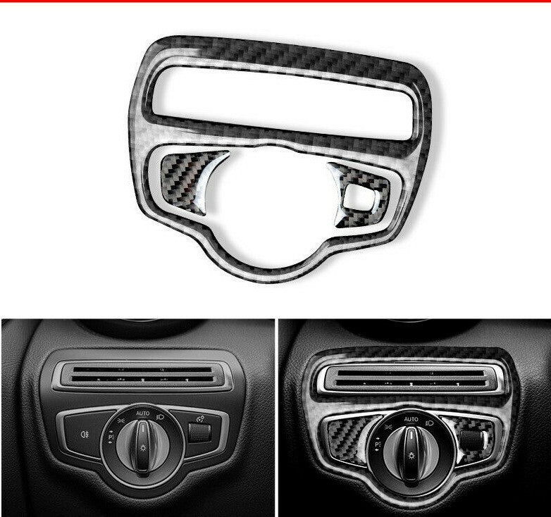 Passend für Mercedes W205 C180 C200 C260 GLC Lichtschalter Rahmen Blende Carbon