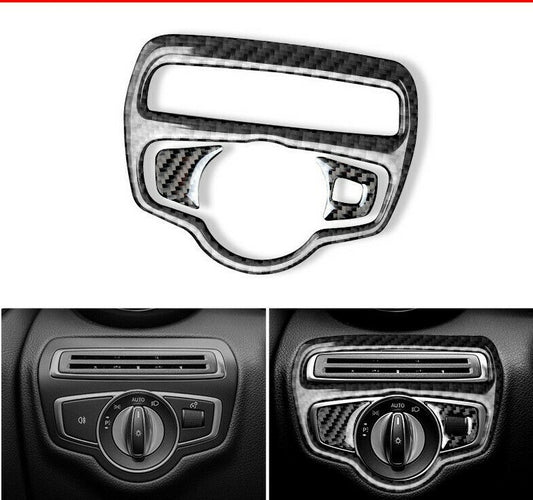 Passend für Mercedes W205 C180 C200 C260 GLC Lichtschalter Rahmen Blende Carbon