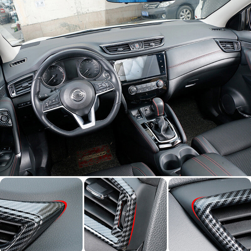 Passend für Nissan Qashqai J11 Lüftung Blenden Abdeckung Rahmen Carbon