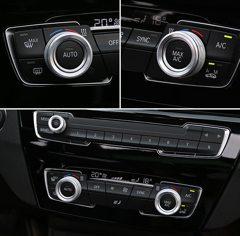 Passend für 3x BMW 1er 2er 3er X1 X2 Silber Alu Radio Regler Knopf Blende Rahmen