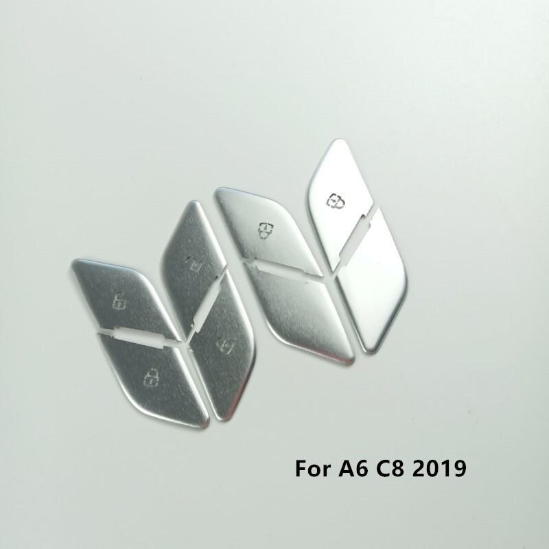 Passend für Audi A6 C8 2019-21 Tasten Tür Blenden Abdeckungen Rahmen Silber