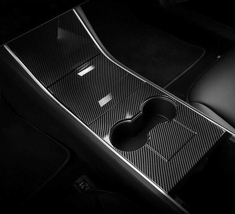 Passend für Tesla Model 3 Mittelkonsole Carbon Abdeckung Cover Rahmen Schutz
