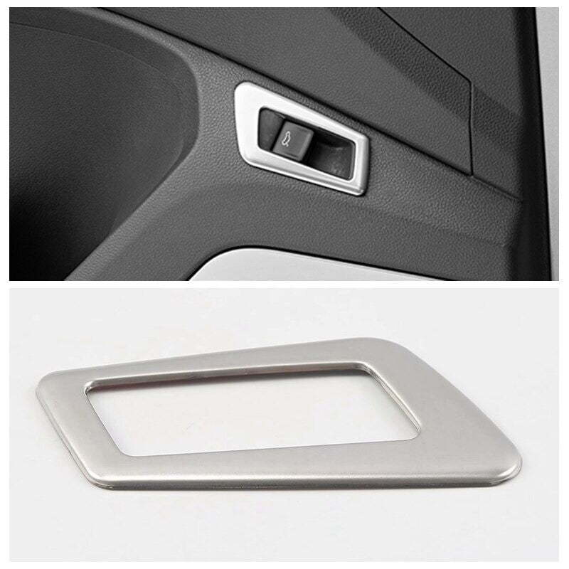 Passend für VW T-Roc TDI TSI Rline Edelstahl Schalter Knopf Blende Silber Rahmen