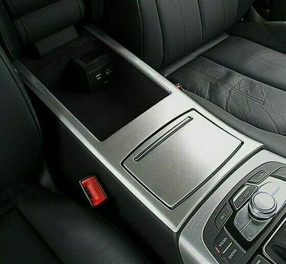 Passend für Audi A6 C7 A7 Mittelkonsole Rahmen Blenden Edelstahl Silber
