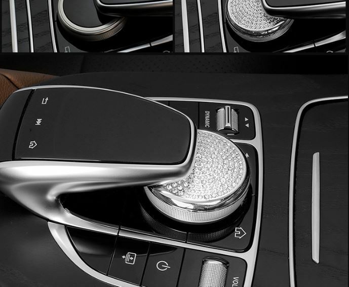 Passend für Mercedes C E GLC Strass Glitzer Command Knopf Regler Blende