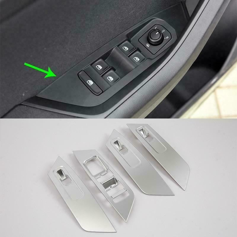 Passend für Skoda Kodiaq Fensterheber Abdeckung Blenden Rahmen Tuning Silber