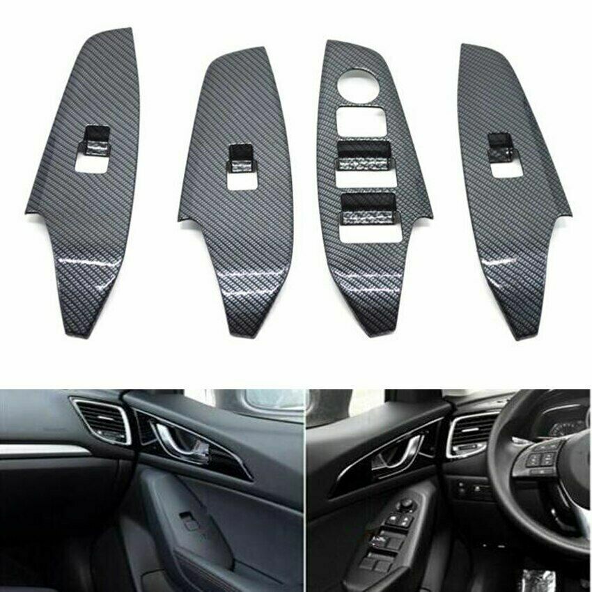 Passend für Mazda 3 Axela Fensterheber Rahmen Blenden aus Carbon
