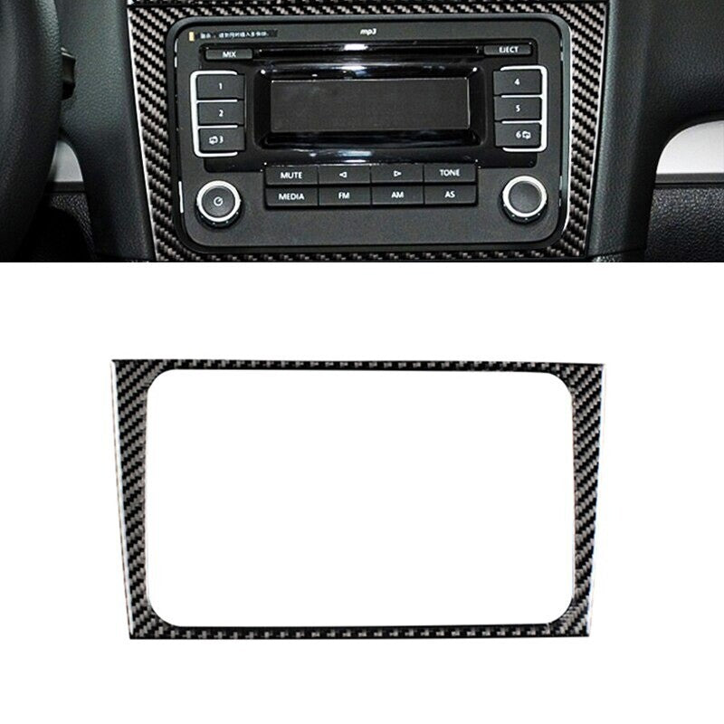 Passend für VW Golf 6 MK6 Mittelkonsole Radio Display Blende Carbon Cover 3 tlg.