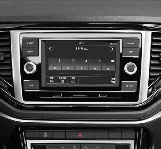 Passend für VW T-Roc Radio Rahmen Display Multimedia Navigation Edelstahl Blende