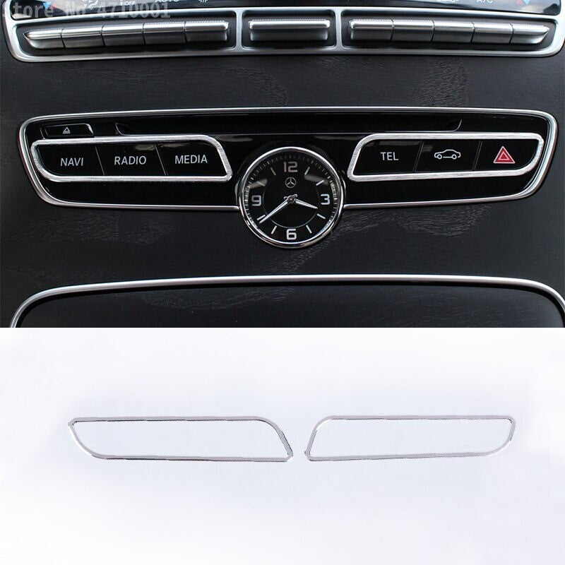 Passend für Mercedes Benz W205 W212 C E GLC Klasse Radio Blende Rahmen Schutz Set