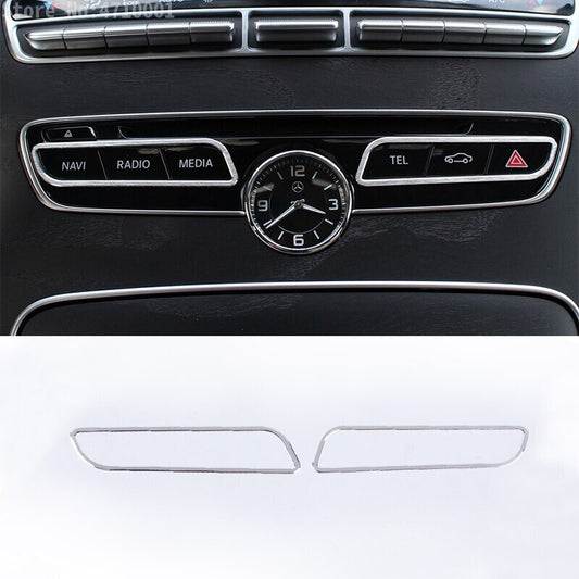 Passend für Mercedes Benz W205 W212 C E GLC Klasse Radio Blende Rahmen Schutz Set