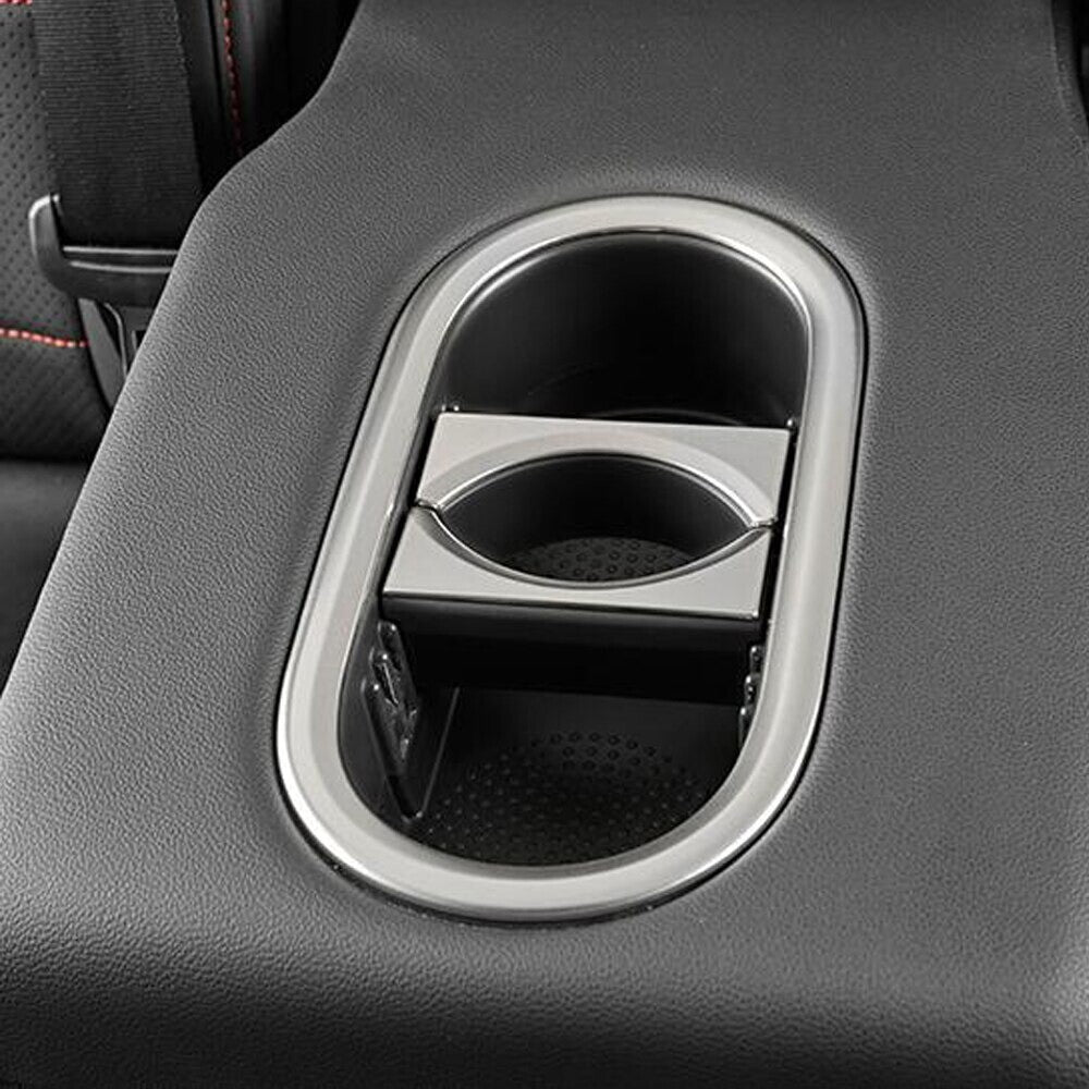 Passend für VW T-Roc TDI TSI Rline Edelstahl Becherhalter Hinten Rahmen Blende