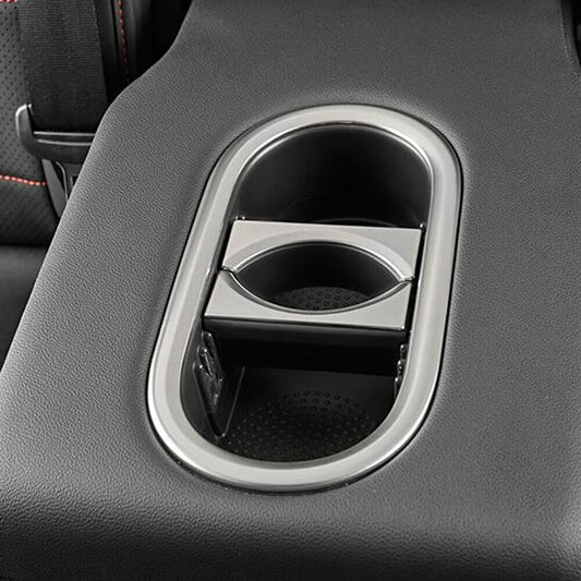 Passend für VW T-Roc TDI TSI Rline Edelstahl Becherhalter Hinten Rahmen Blende