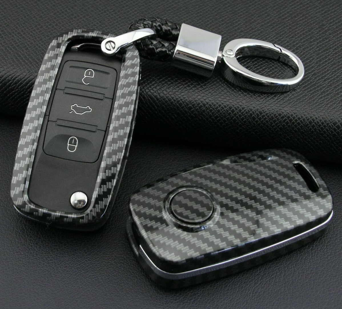 Passend für VW Golf 6 Polo Tiguan Passat Touran Carbon Schlüssel Cover Hülle