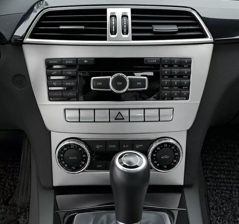 Passend für Mittelkonsole Edelstahl Radio Abdeckung Blende Passend Für Mercedes Benz W204