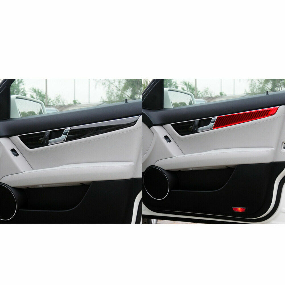 Passend für Kohlefaser Tür Panel Aufkleber Blende Für Mercedes-Benz C-Klasse W204 2007-10
