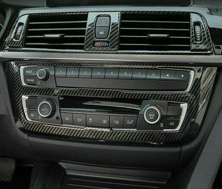 Passend für BMW 3 F30 F34 2013 - 2019 Radio Blende Carbon Rahmen Rahmen Schutz