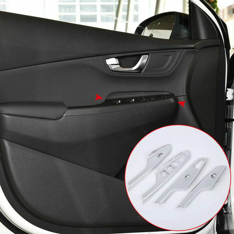 Passend für Hyundai Kona Fensterheber Blenden Abdeckung Zierrahmen Silber